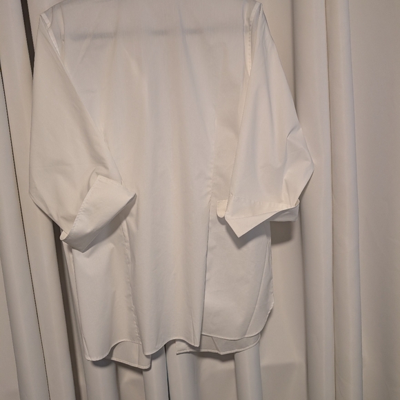 Lands End Outfitters 20 W White Button down Blouse 3/4 fold up sleeve - Picture 5 of 9